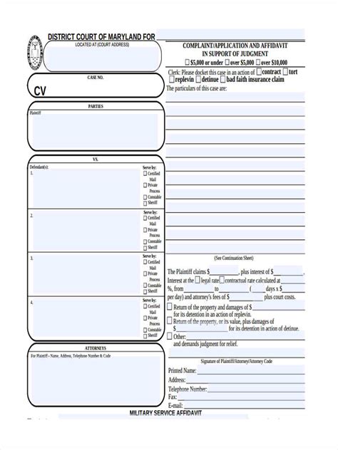 FREE 5+ Sample Civil Complaint Forms in MS Word | PDF