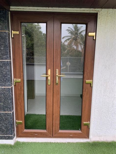 Interior Mm Walnut Upvc Openable Door Toughened Glass At Rs Sq