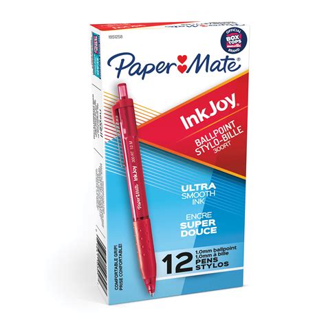 Paper Mate Inkjoy Rt Retractable Ballpoint Pens Medium Point Red