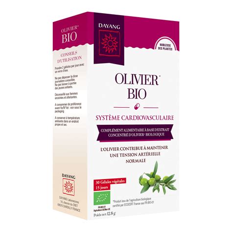 Olivier bio système cardiovasculaire Dayang boîte de 30 gélules végétales