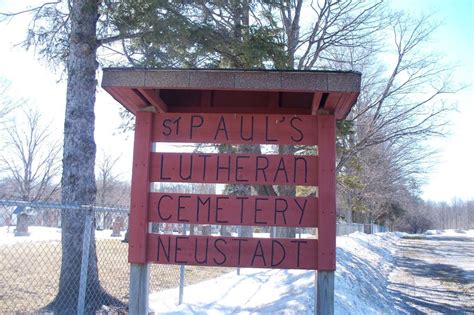 Saint Pauls Lutheran Cemetery A Neustadt Ontario Cimitero Find A Grave