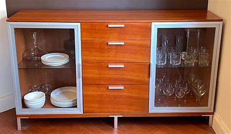 Modern Buffet Cabinet with Glass Doors and 4 Drawers - Park Slope, NY Patch