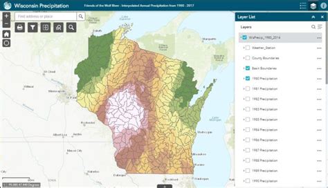 Wisconsin Precipitation Map 1980 2017 Friends Of The Wolf River