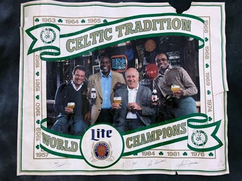 Vintage 1986 Miller Lite Boston Celtics Poster 24x30 Nba Red Jones