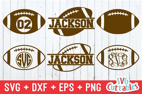 Football Monogram Frames Football Cut File