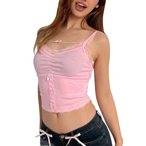 Womens Flower Lace Camisole Top Sexy Slim Bust Shower Navel Vest Camisole Valentines Day