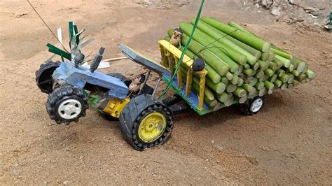 Diy Mini Tractor Trolley Sugarcane Load Dangerous Tractors Stunt