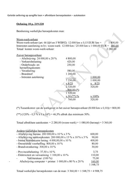 Opl Oef P Praktisch Personenbelasting Vak Iv Aj P Oef