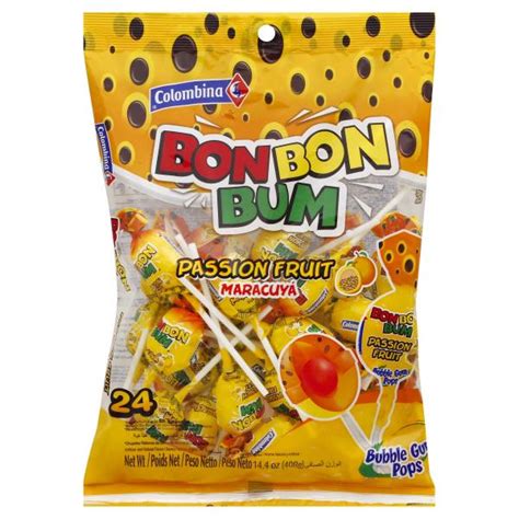 Bon Bon Bum Pops Bubble Gum Passion Fruit Publix Super Markets