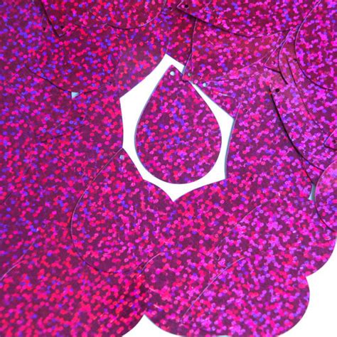 Teardrop Sequin 1 5 Fuchsia Pink Hologram Glitter Sparkle Metallic