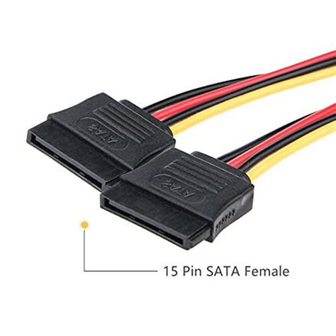 GetUSCart- SATA Power Splitter, 3 Pack 15 Pin SATA Male to Dual 15 Pin ...