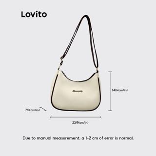 Lovito Preppy Letter Colorblock Zipper Armpit Bag Versatile Small