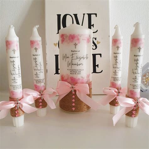 personalized baptism candle set ordercrafts