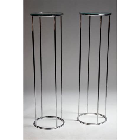 Chrome Pedestals Milo Baughman A Pair Chairish