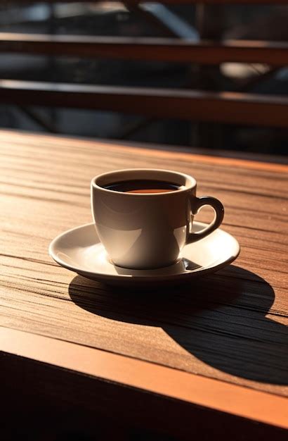 Premium Ai Image A Cup Of Coffee Sitting On A Table