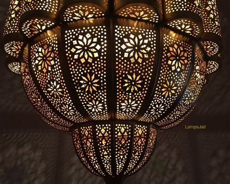 Large Moroccan Ceiling Lampshade Lamp Handmade Pendant Brass Etsy