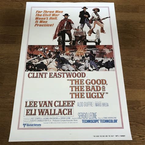 【目立った傷や汚れなし】「続・夕陽のガンマン／地獄の決斗」usa版ポスター The Good The Bad And The Ugly クリント