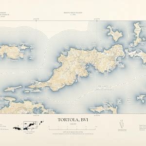 Tortola, BVI Map Old Topo Style - Etsy