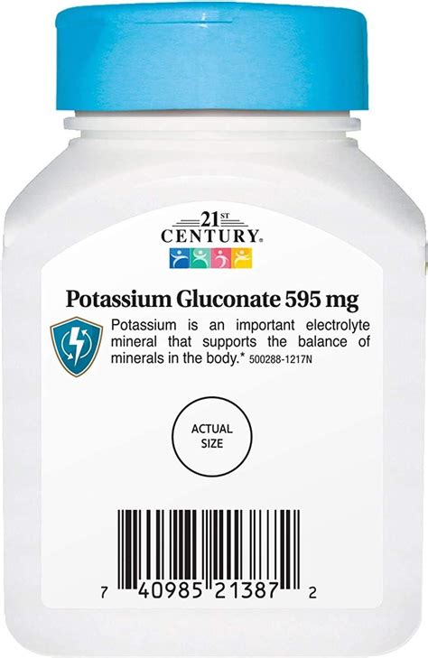 21st Century Potassium Gluconate 595 mg 110 Tablets