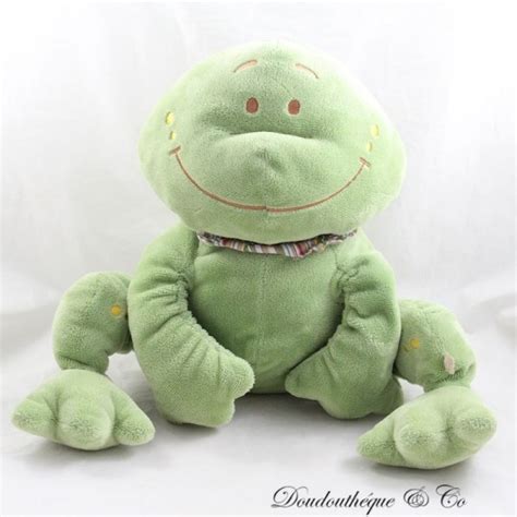 Peluche Aldo Grenouille Noukie S Emma Paco Et Aldo Vert Bandana Ray