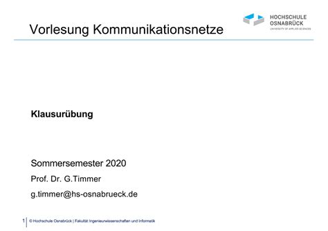 KN Klausurübung So Se2020 Lösung 1 Vorlesung Kommunikationsnetze