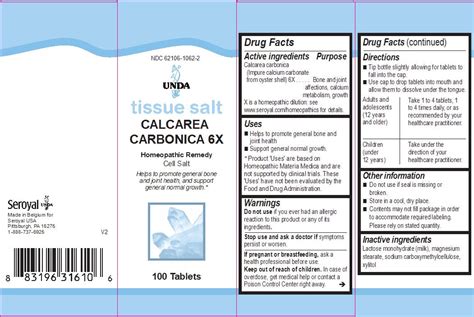 Calcarea Carbonica 6x Salt 100 Tabs 15 G By Unda Natural Healing