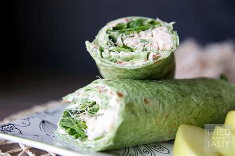 Chicken Spinach And Cream Cheese Tortilla Wrap Tried And Tasty