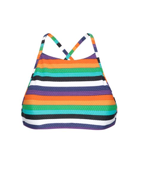 Colourful Striped Bikini Crop Top Soutien Tepego Sporty Brand Rio De Sol