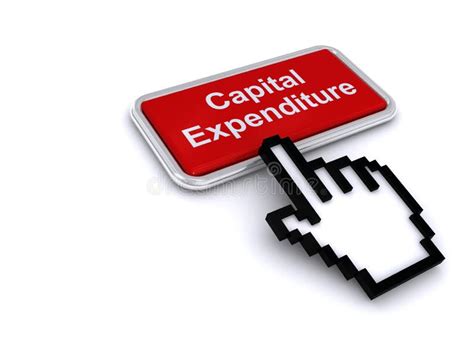 Capital Expenditure Chart With Icons And Keyboards Stock Illustration