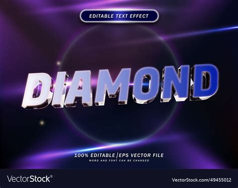 Luxury Diamond Editable Text Effect Blink Font Vector Image