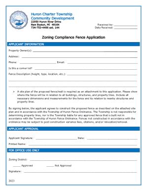 Fillable Online Zoning Compliance Fence Application Fax Email Print