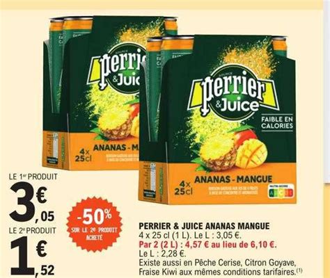 Promo Perrier Juice Ananas Mangue Chez E Leclerc Icatalogue Fr