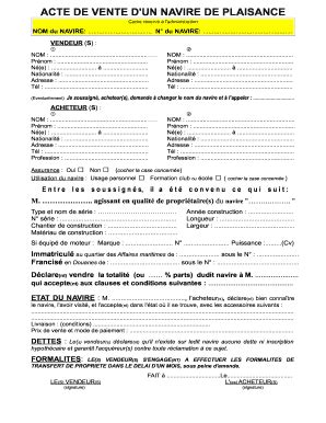 Acte De Vente Bateau 2020 Fill And Sign Printable Template Online