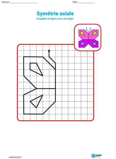 fiche d exercices symétrie axiale Symétrie Cm1 cm2 Cm1