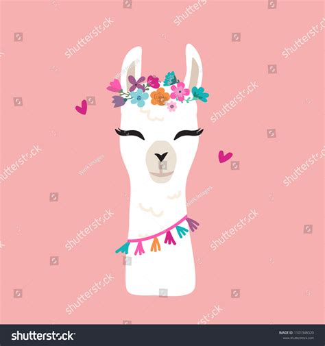 Cute Cartoon Llama Alpaca Vector Graphic Stock Vector (Royalty Free) 1101348320 | Shutterstock