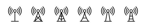 Antenna Icon Set Radio Antenna Icon Radio Tower Icons Vector Stock