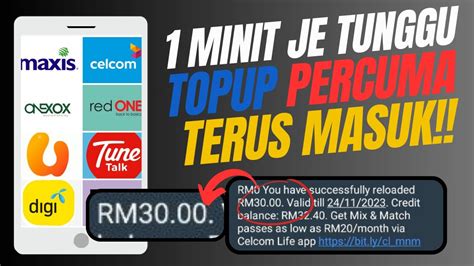 Cara Dapat Top Up Free RM30 YouTube