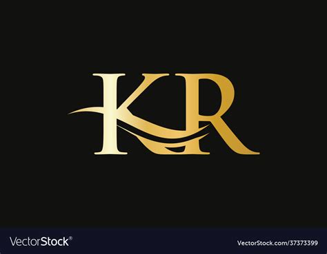 Swoosh Letter Kr Logo Design For Business Vector Image