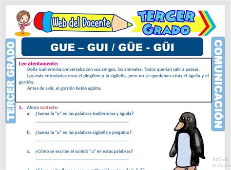 Palabras Con Gue Y Gui Para Ni Os De Primaria Actividad Del Ni O