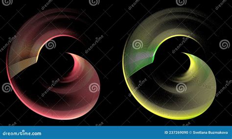 Red And Green Striped Planes Are Curved In An Arc Fanned Out And