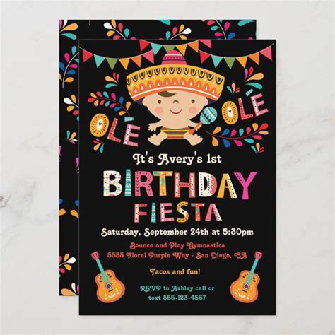 Folk Art Mexican Fiesta Birthday Party Kaart Zazzle Nl