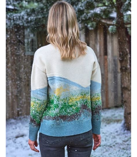 Multi Pure Lambswool Landscape Jumper