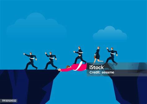 mitra membantu teman   tebing ilustrasi stok  gambar