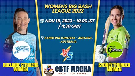 WBBL 2023 AS W Vs ST W Match Prediction Fantasy Tips Pitch Report