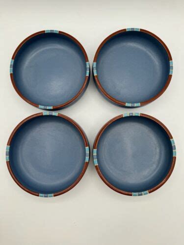 Vintage Dansk Mesa Sky Blue Set Of Coupe Soup Bowls Euc