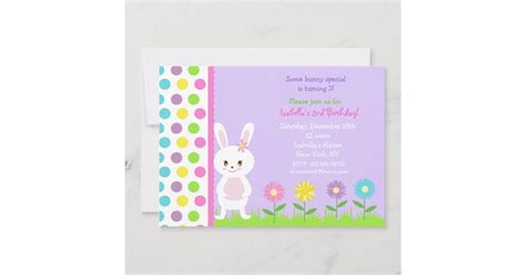 Bunny Birthday Party Invitations | Zazzle