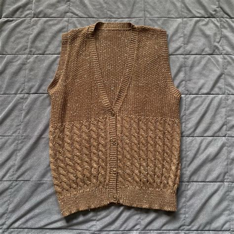 Vintage Brown Knit Vest Gem