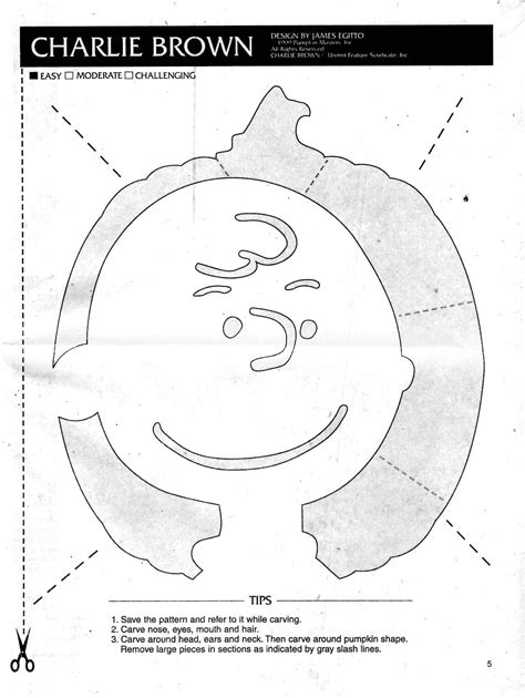 Peanuts/Charlie Brown: Charlie Brown (Pumpkin Stencil - Pumpkin Pattern ...