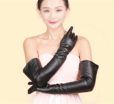 Women Fashion Long Genuine Leather Winter Elbow Opera Evening Gloves Silk Lining Ebay