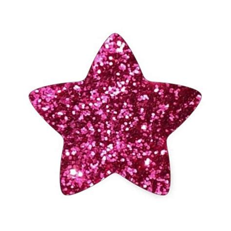 Hot Neon Pink Sparkle Glitter Background Party Fun Star Sticker